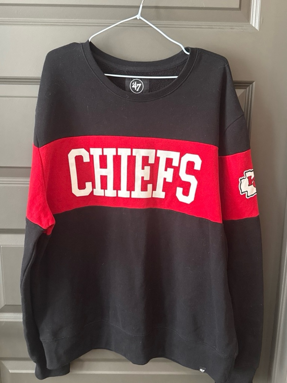Kansas City Chiefs '47 Brand Colorblock Crewneck Sweatshirt XX-Large